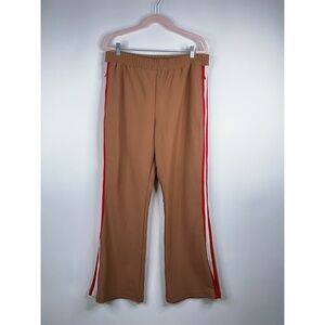 Anthropologie Maeve Martine Ponte Track Pants Tan Red White Sporty Preppy XL